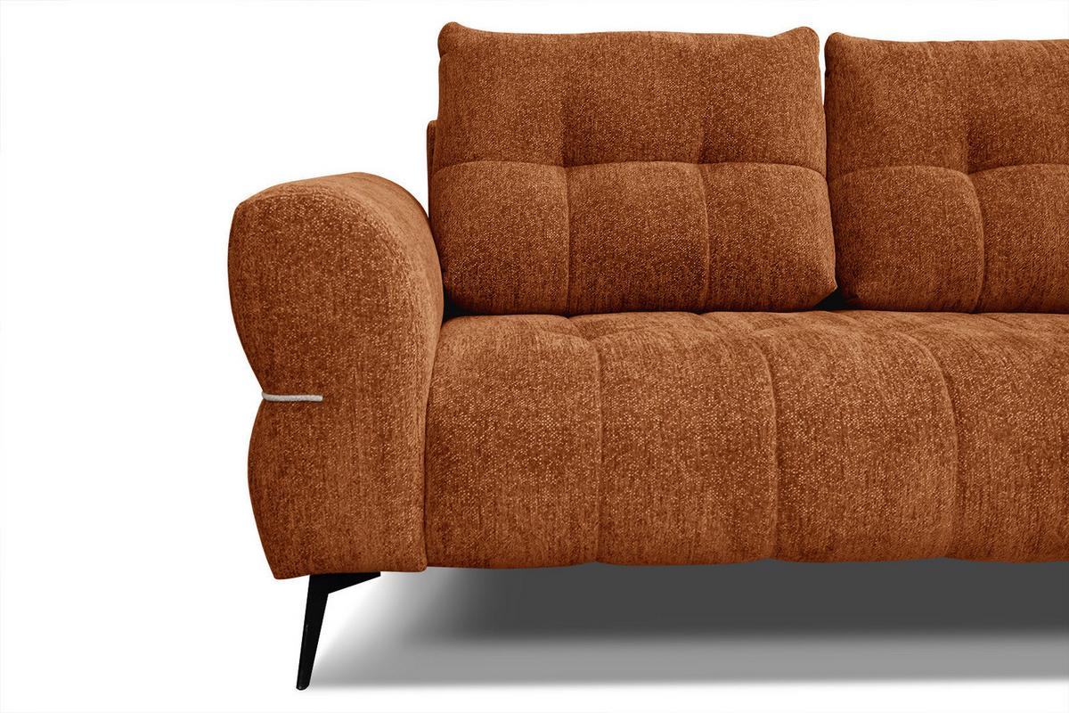 SOFA SALVINI 2,5-Sitzer, dunkelorange - Dunkelorange/Schwarz, Holzwerkstoff/Textil (176/88/99cm) - Wozimo