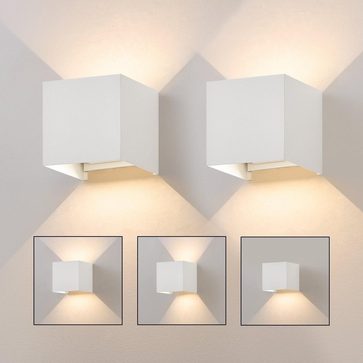 LED WANDLEUCHTE Inspiration 2er-Set - Weiß, Metall (10/10/10cm) - Nettlife