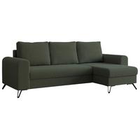 ECKSOFA Hugo Boucle Grün - Schwarz/Grün, Textil/Metall (242/140cm) - MKS