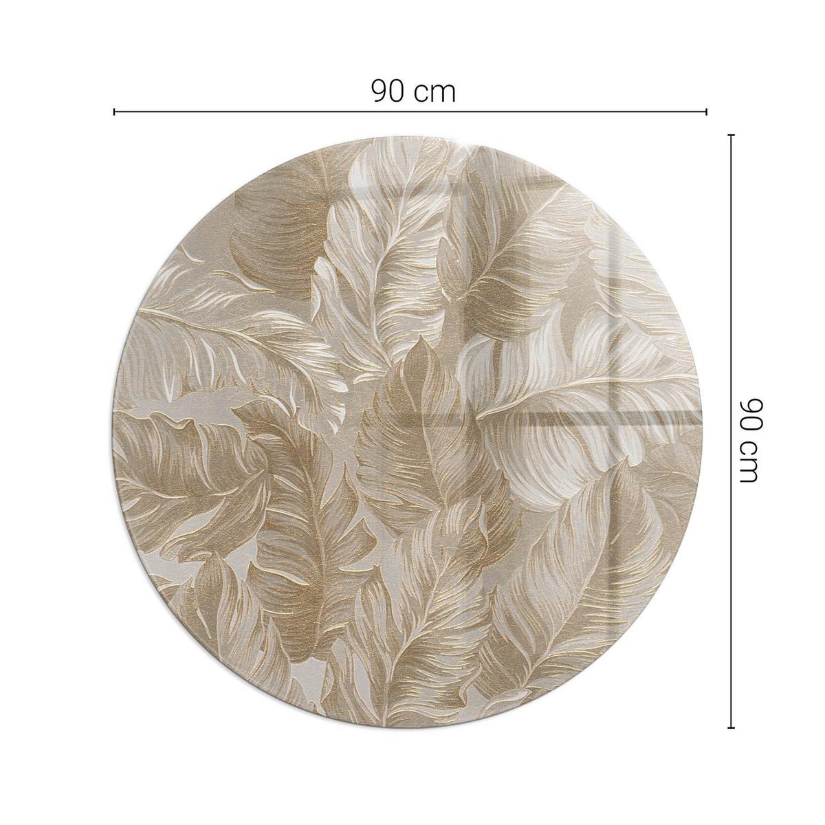 GLASPLATTE für Kamin Ø 90 cm - Beige, Glas (90/90/0.4cm) - TULUP