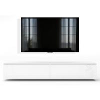 LOWBOARD Barvo 2x100 Weiß Matt / Weiß Hochglanz 200/34/32 cm – hängendes TV-Board - Weiß, Holzwerkstoff (200/34/32cm) - AX Living