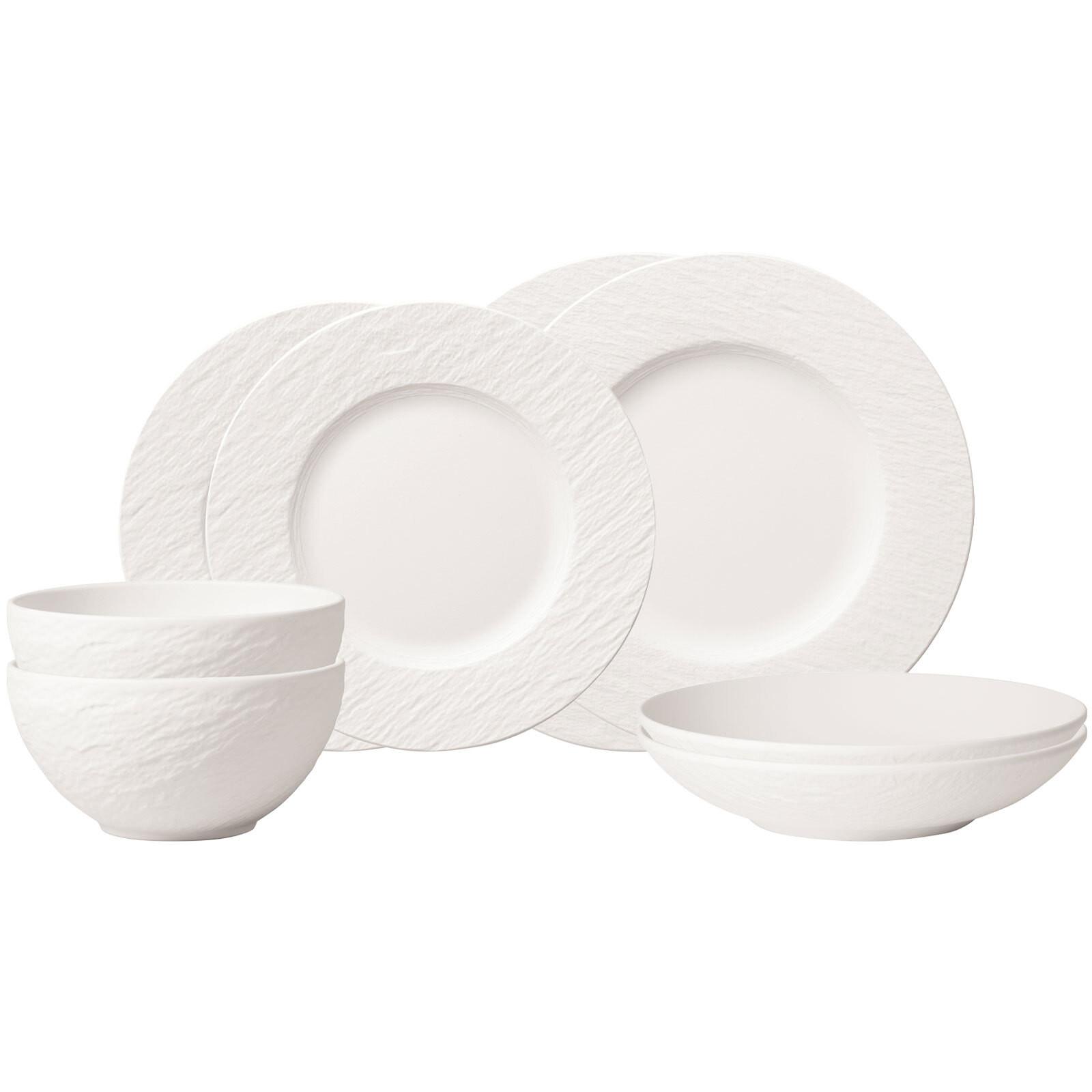 EINSTEIGER-SET Manufacture Rock Blanc weiß 8-tlg. - Weiß, Keramik (2/2/2cm) - Villeroy & Boch