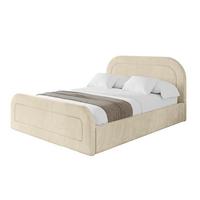 POLSTERBETT mit Bettkasten, Fußteil und Lattenrost, Boxbett ohne Matratze - LERAY-Z 120x200 Beige - Ecru, Holzwerkstoff/Textil (120/200cm) - ALTDECOR