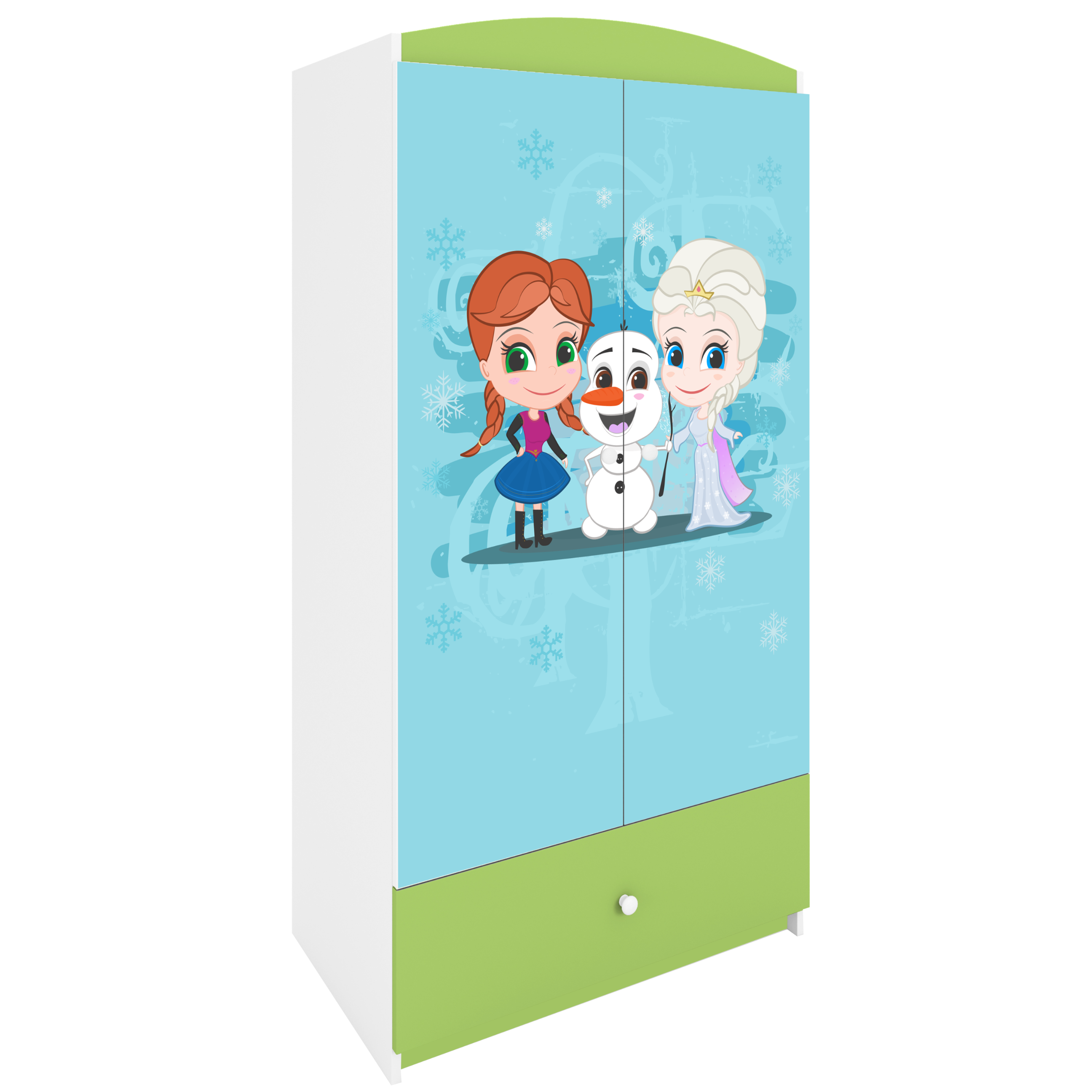 KINDERKLEIDERSCHRANK Winterschwestern - Grün, Holzwerkstoff (90/175/52cm) - RAUMHIRSCH FURNITURE