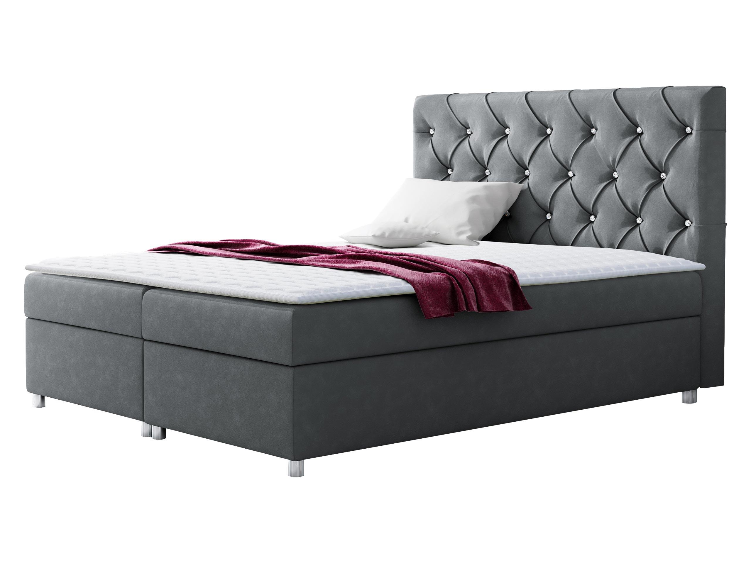BOXBETT Roma - H3 - Grau, Holz (160/200cm) - MIRJAN24