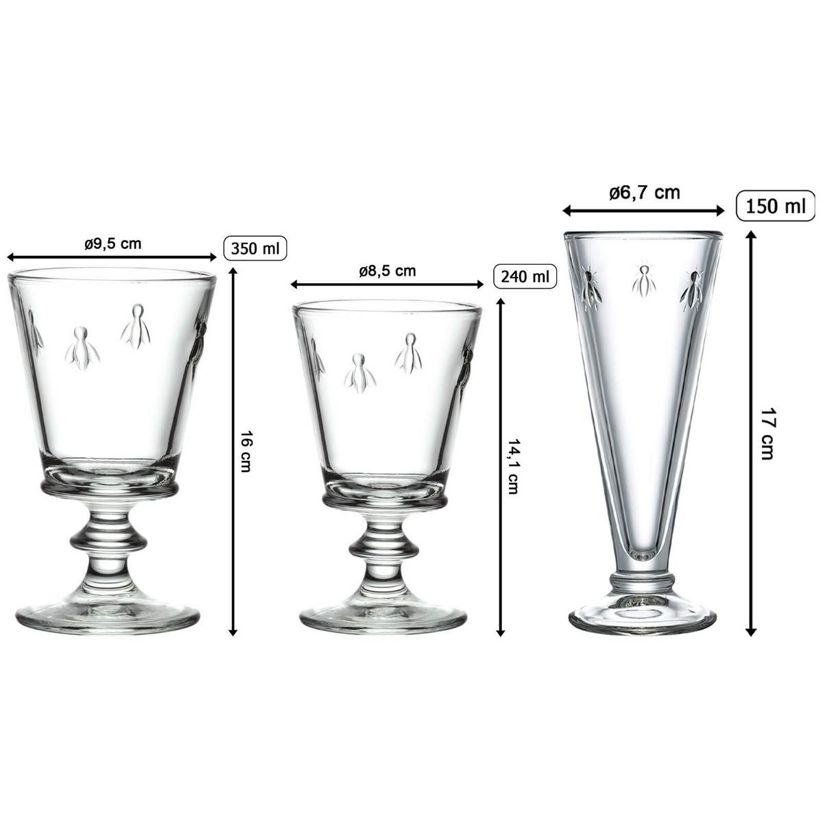 WEIN- UND SEKTGLÄSER Biene Abeille transparent 18-tlg. - Transparent, Glas - La Rochère