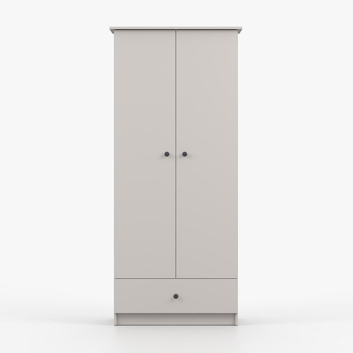 DREHTÜRENSCHRANK 85,5/193/53 cm 2-türig Olaf II Kaschmir + anthrazit Griffe - Kaschmir/Anthrazit, Holzwerkstoff/Metall (85.5/193/53cm) - imoebel24