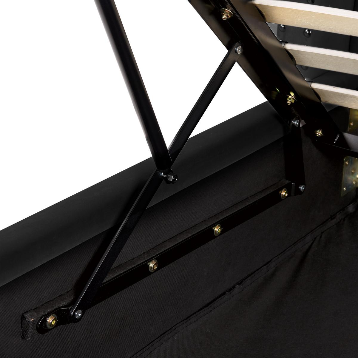 POLSTERBETT 180/200cm Schwarz Lubbon - Schwarz, Textil (180/200cm) - Beliani