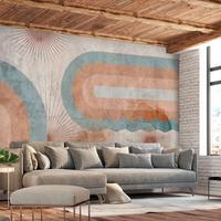SELBSTKLEBENDE FOTOTAPETE 392/280 cm - Blau/Braun, Kunststoff/Textil (392/1cm) - KUNSTLOFT