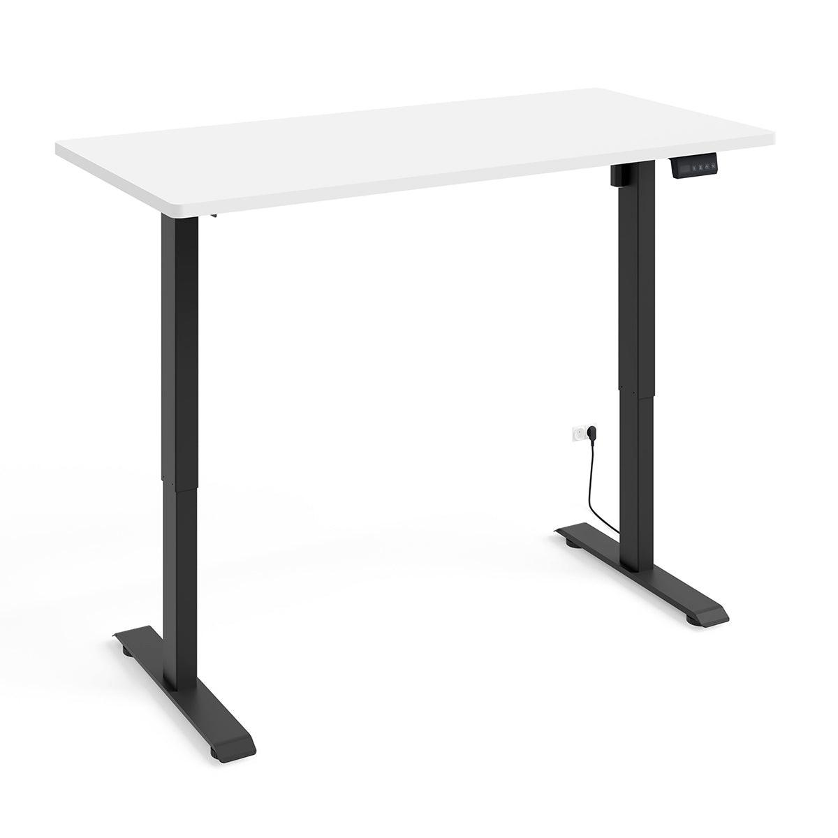 SCHREIBTISCH Ergo Mattweiß und Schwarz - Schwarz/Weiß, Holzwerkstoff (140/70/73cm) - Petits-meubles