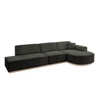 ECKSOFA Ottomane Rechts ARRIO-L2 - 328x171x83 cm Schwarz - Schwarz, Holzwerkstoff/Textil (328/171cm) - ALTDECOR
