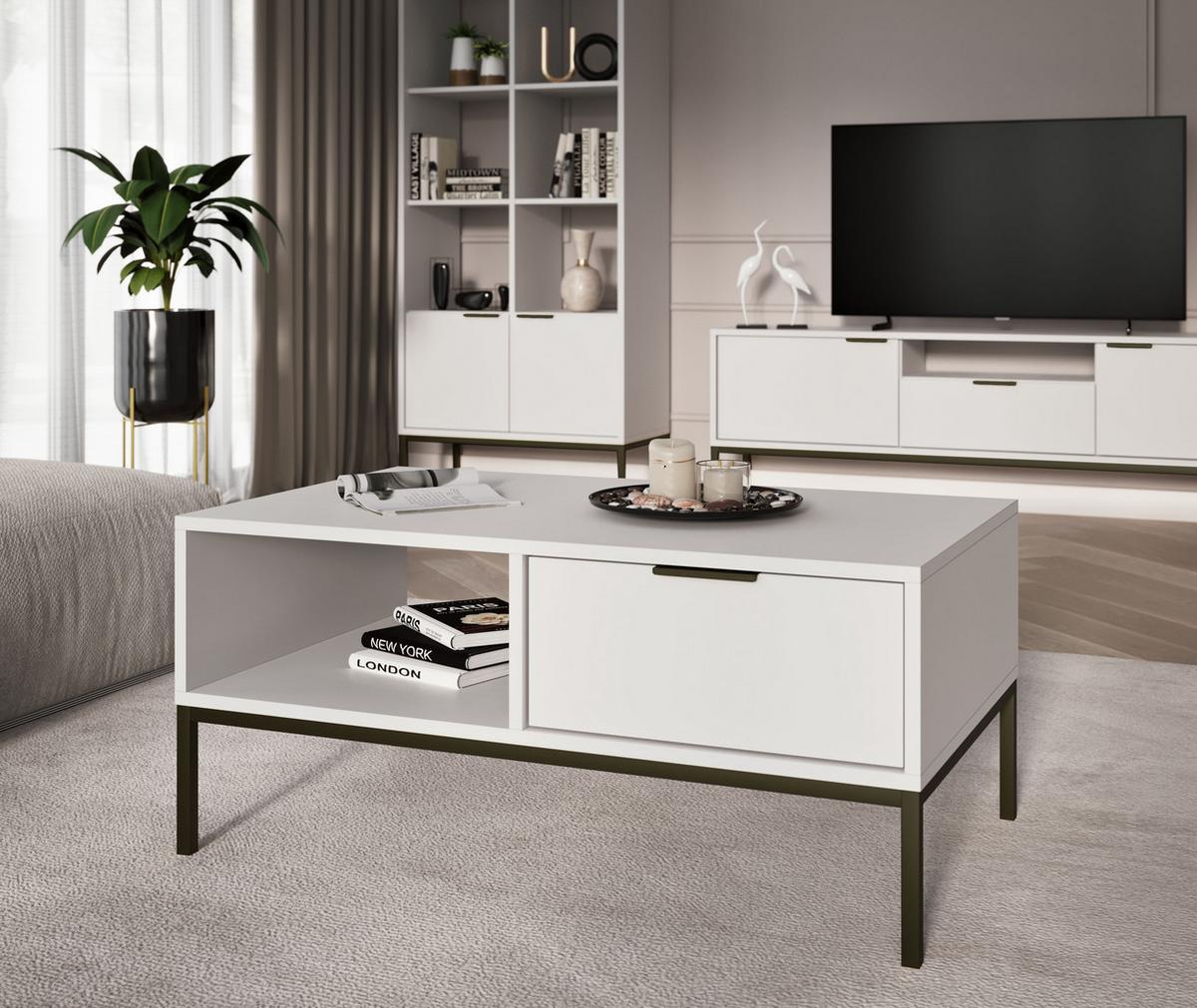 COUCHTISCH Austin 60/45/100 - Schwarz/Weiß, Holzwerkstoff (100/60/45cm) - RAUMHIRSCH FURNITURE