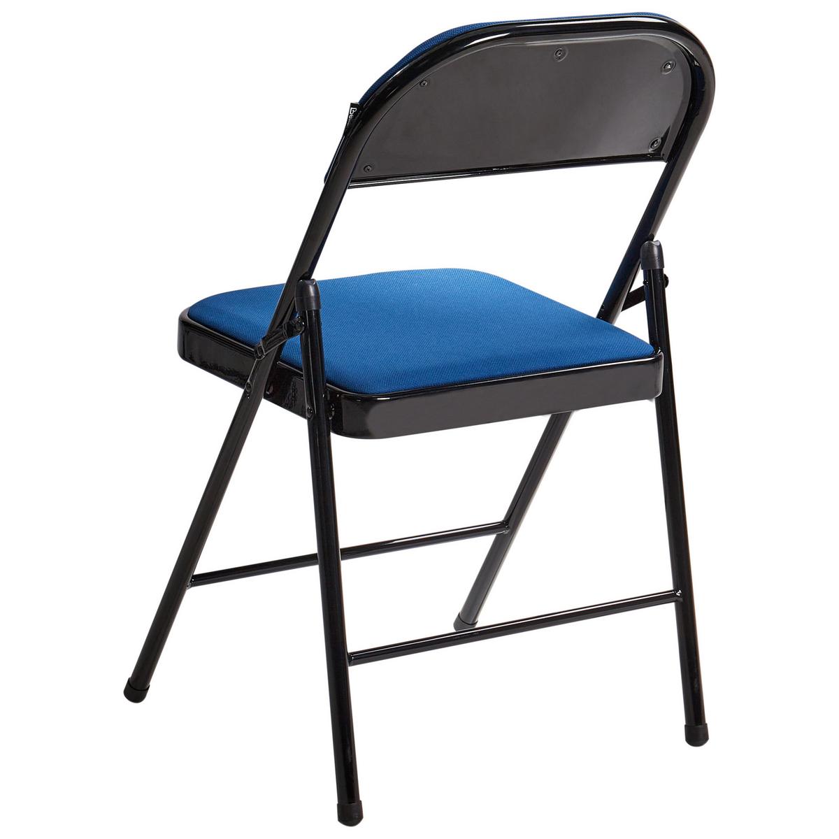 KLAPPSTUHL 4er-Set Metall Blau/Schwarz Sparks - Blau, Metall (45/77/47cm) - Beliani