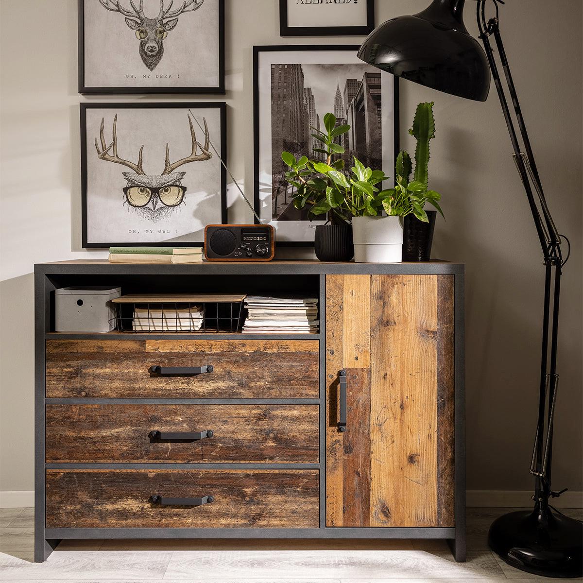 SIDEBOARD Paul Holz und Grau - Braun, Holzwerkstoff (131/91/40cm) - Petits-meubles