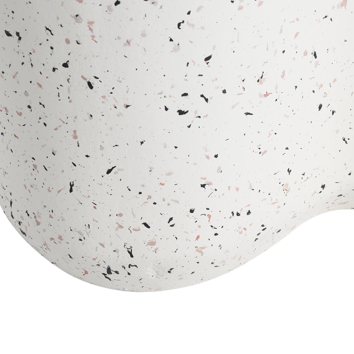 BEISTELLTISCH 32/37 cm Terrazzo Optik Cremeweiß Tellaro - Weiß, Keramik (32/37/46cm) - Beliani