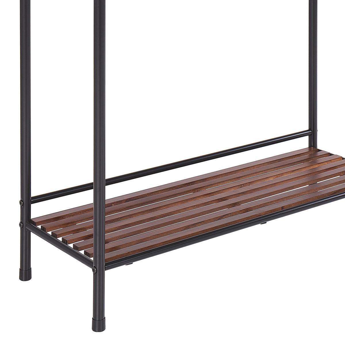 HANDTUCHSTÄNDER mit Ablage schwarz/dunkelbraun 72 x 85 cm Muriva - Dunkelbraun/Schwarz, Metall (72/85/27cm) - Beliani