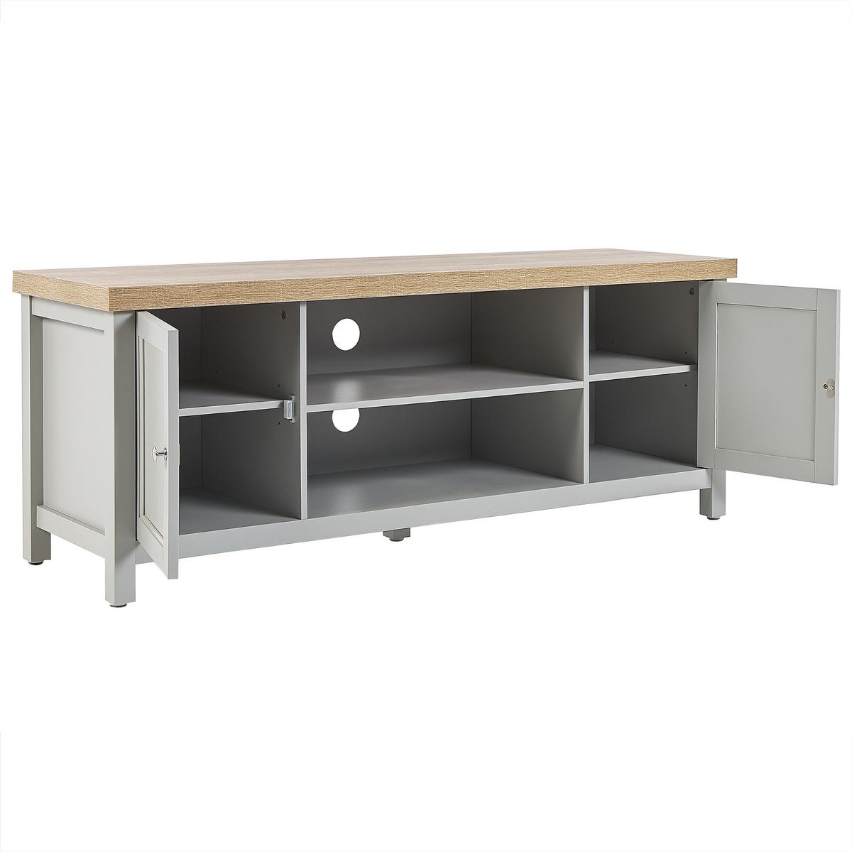 TV-MÖBEL Grau HAMP 39/130/51 cm - Grau, Holzwerkstoff (130/51/39cm) - Beliani