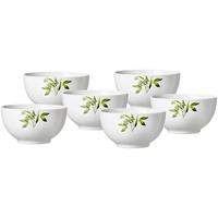 MÜSLISCHALEN Evora weiß-grün ø 15 cm 6er Set - Weiß/Grün, Keramik (15cm) - Ritzenhoff Breker