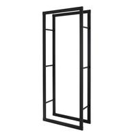 KAMINHOLZREGAL 60x150x25 cm rechteckig Schwarz aus Metall Innen/Außen - Schwarz, Metall (25/150/60cm) - ML-DESIGN
