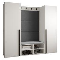 GARDEROBEN-SET 184/184/42 - Schwarz/Weiß, Holz/Kunststoff (184/184/42cm) - MÖBEL KRYSPOL