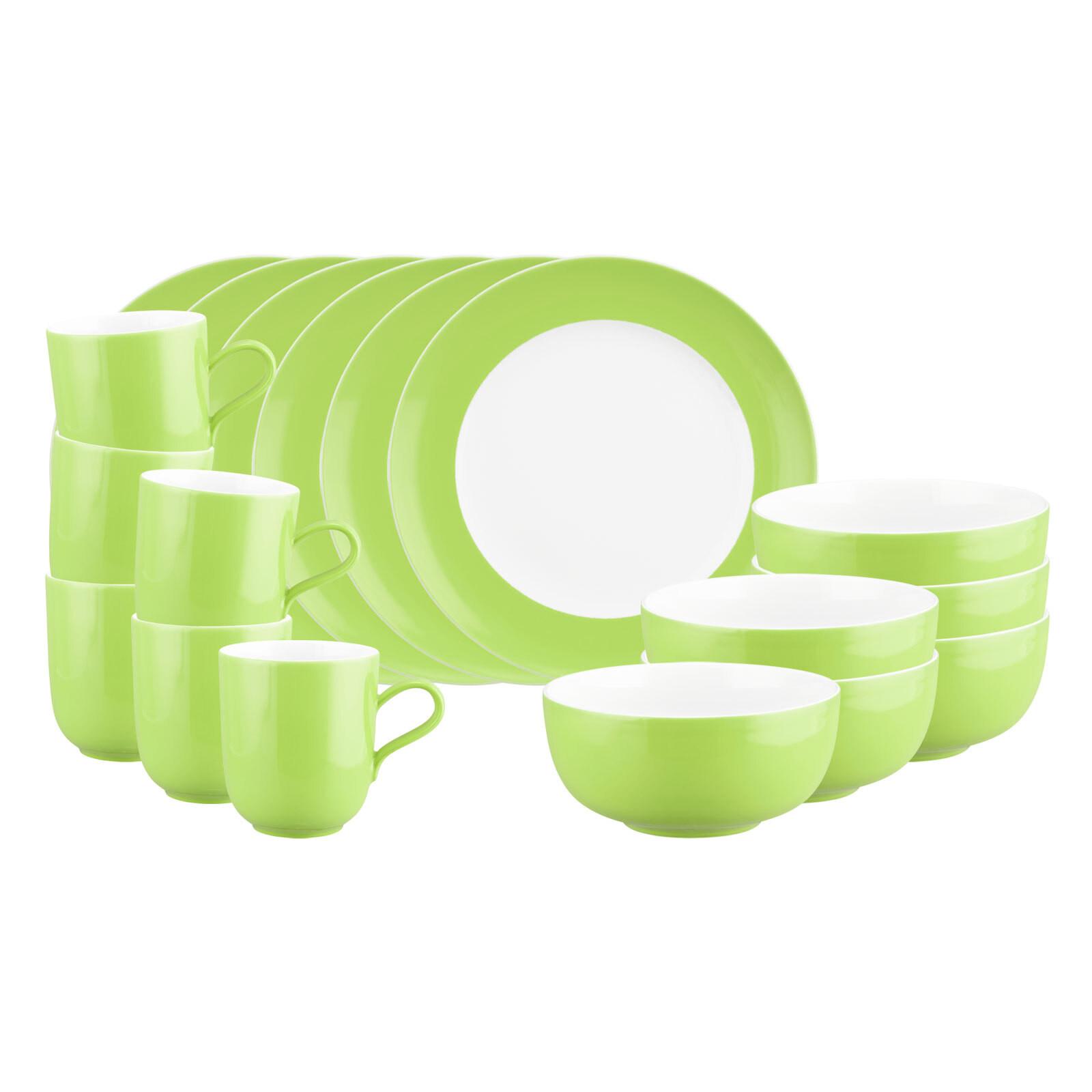 FRÜHSTÜCKS-SET Liberty Pure Colors Lime Green 18-tlg. - Grün, Keramik (2/2/2cm) - Seltmann Weiden