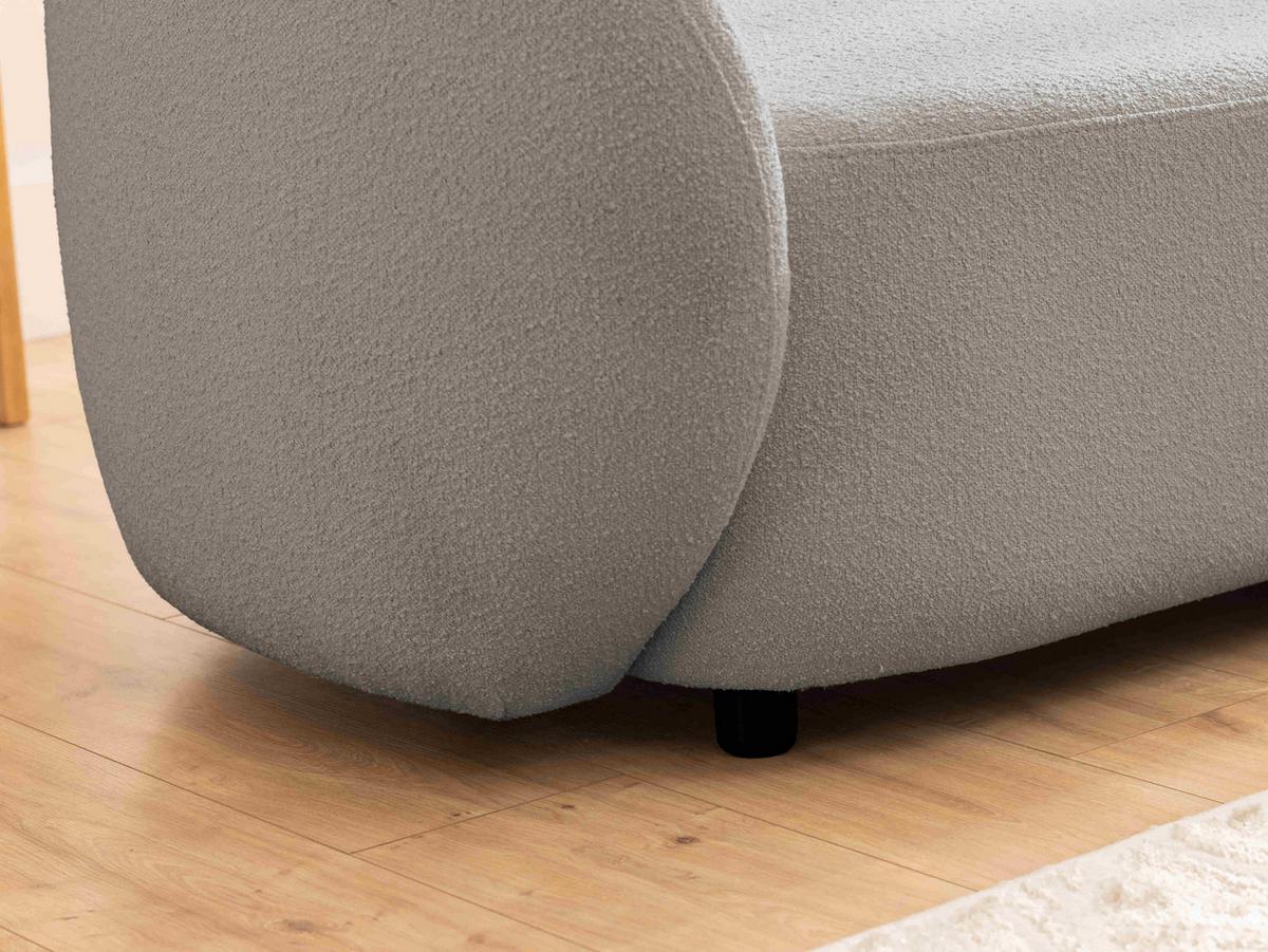 SESSEL Roundi Grau Bouclé - Schwarz/Grau, Holz/Kunststoff (90/76/80cm) - S-Style Möbel