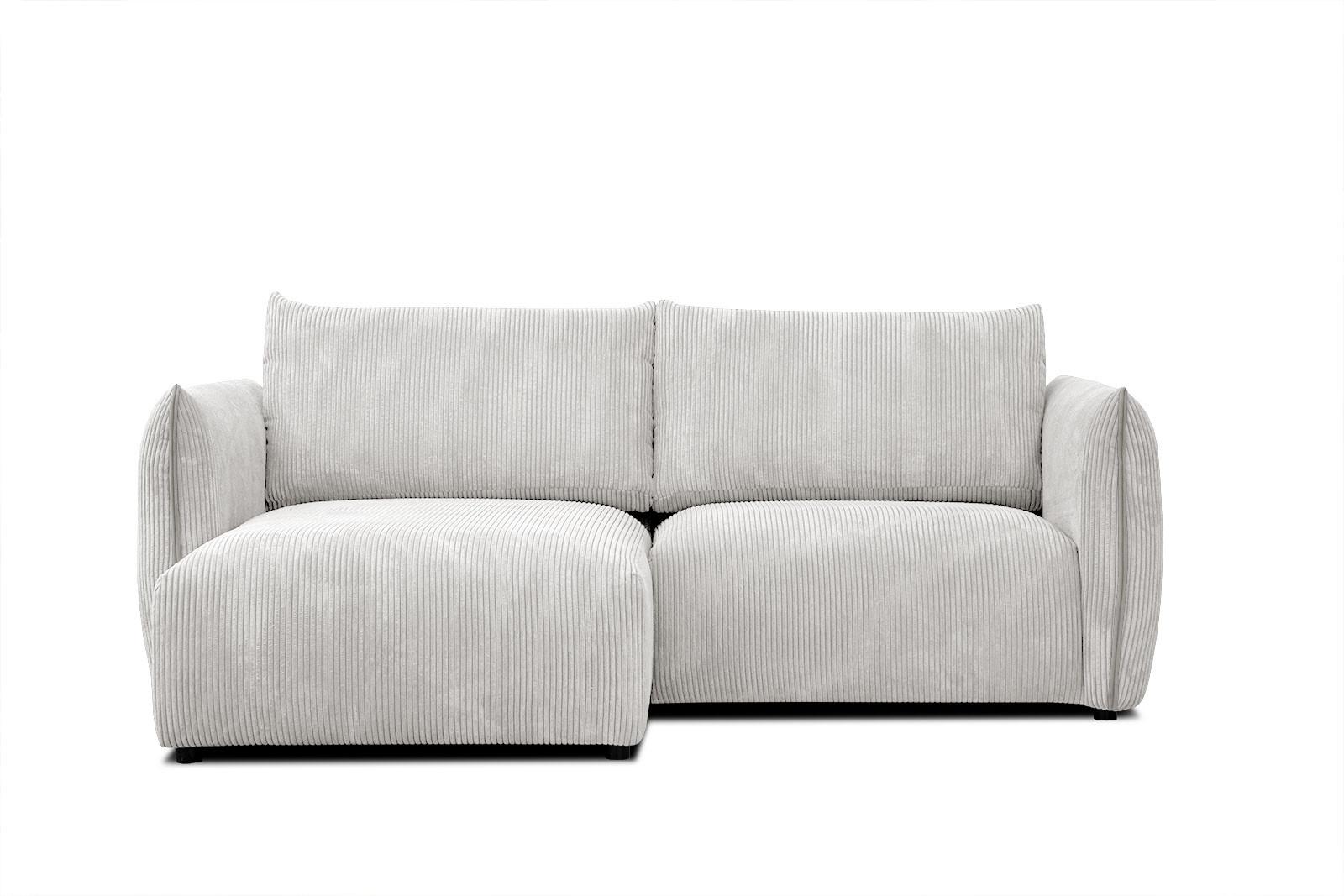 ECKSOFA TAUER 3-Sitzer, weiß - Schwarz/Weiß, Holzwerkstoff/Kunststoff (173/206cm) - Wozimo