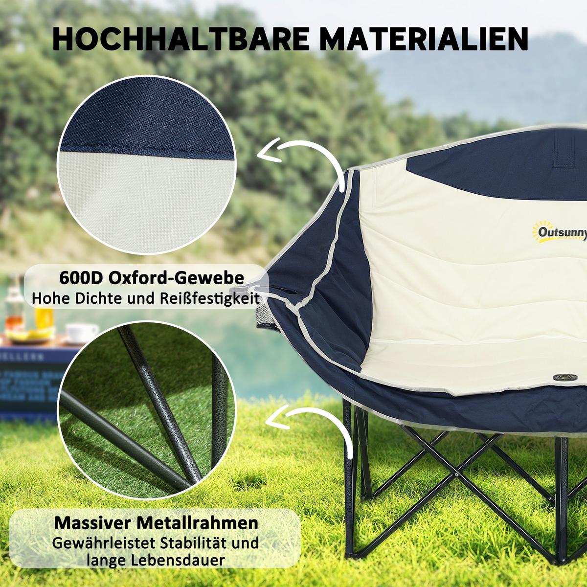CAMPINGSTUHL Metall Oxfordstoff Blau - Blau, Textil/Metall (50/90/143cm) - Outsunny