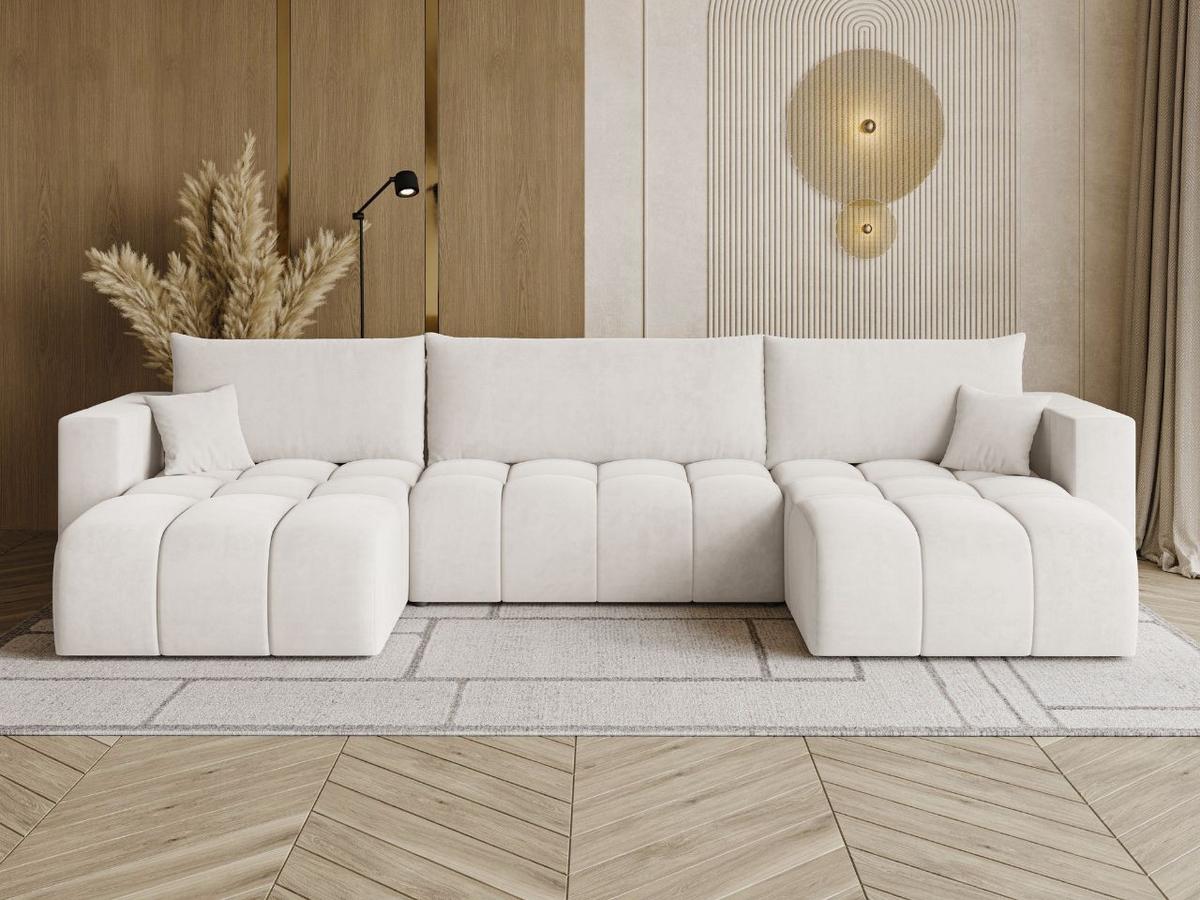 ECKSOFA U Neva Ecru - Ecru, Holz/Textil (370/170cm) - Graingold