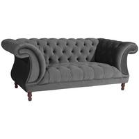 CHESTERFIELD Sofa 2-Sitzer Kaylin Samtvelours anthrazit - Anthrazit, Kunststoff (200/80/100cm) - 58aufmkessel