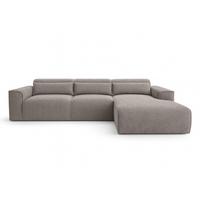ECKSOFA L Form Ruyam Hellbraun 310/165/78 cm – Schlaffunktion Rechts - Hellbraun/Schwarz, Kunststoff/Textil (310/170cm) - AX Living