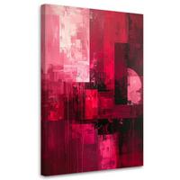 BILD auf Leinwand, Rote moderne Abstraktion - Rosa, Textil (40/60cm) - Feeby
