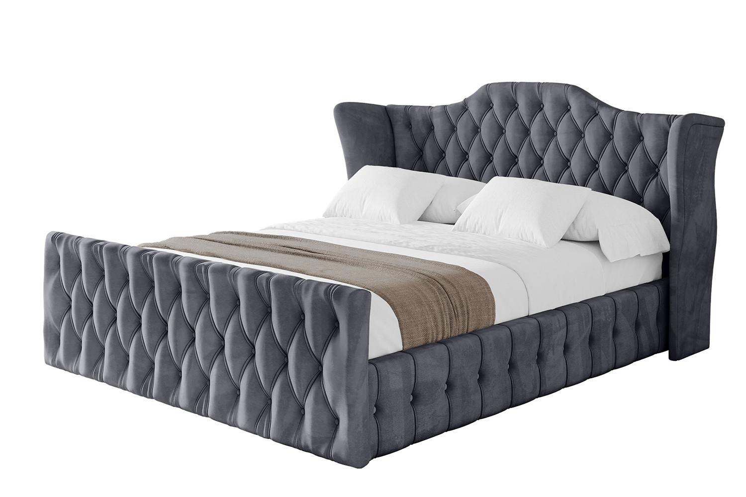 POLSTERBETT mit Bettkasten, Fußteil und Lattenrost, Boxbett ohne Matratze - MODY-Z 120x200 Dunkelgrau - Dunkelgrau, Holzwerkstoff/Textil (120/200cm) - ALTDECOR
