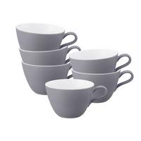 MILCHKAFFEETASSEN Life Fashion Elegant Grey 370 ml 6er Set - Grau, Keramik (0.37L) - Seltmann Weiden