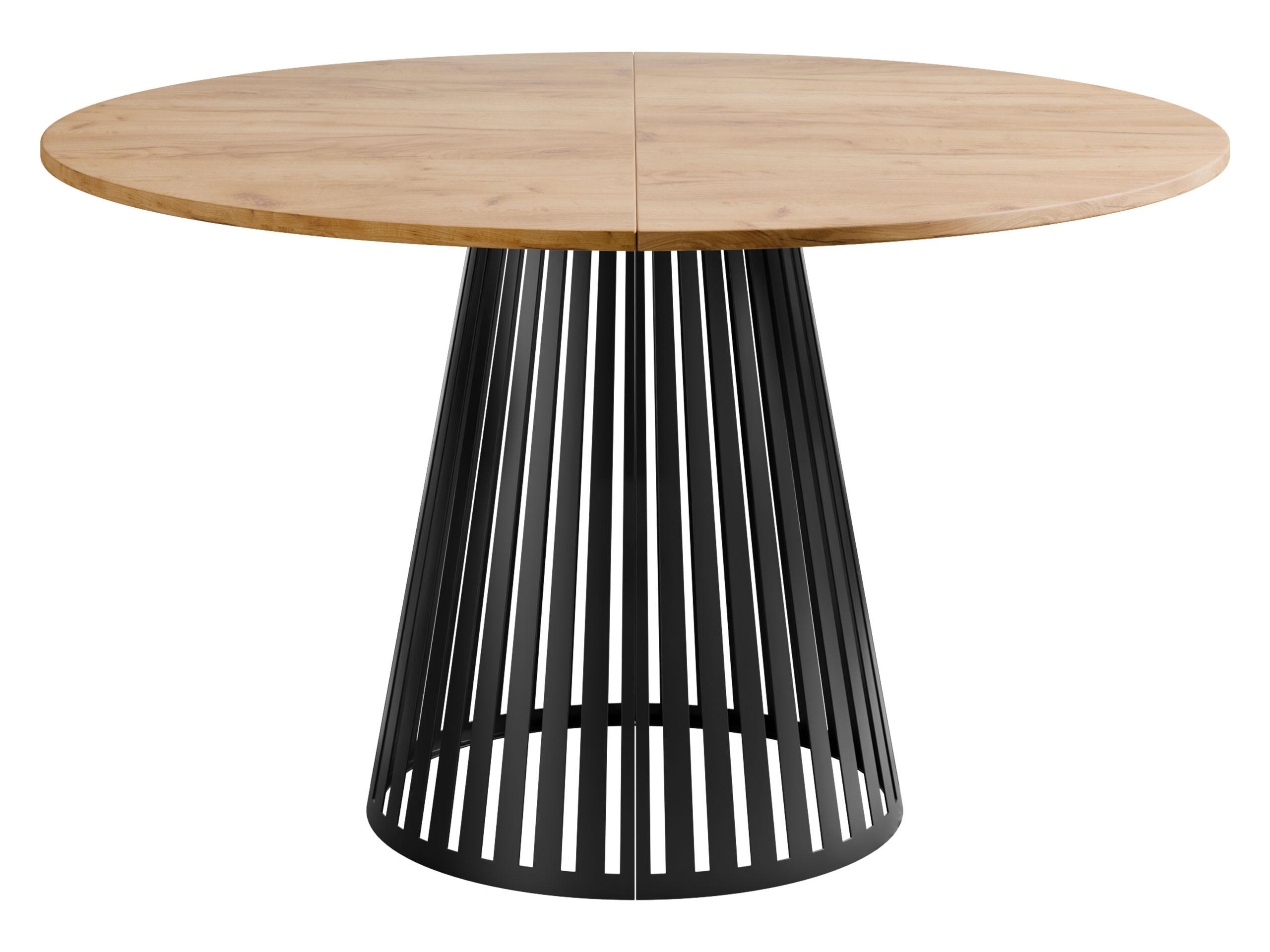 ESSTISCH ausziehbar Cone 120 - Eichefarben/Schwarz, Holzwerkstoff/Metall (120/120/76cm) - MIRJAN24