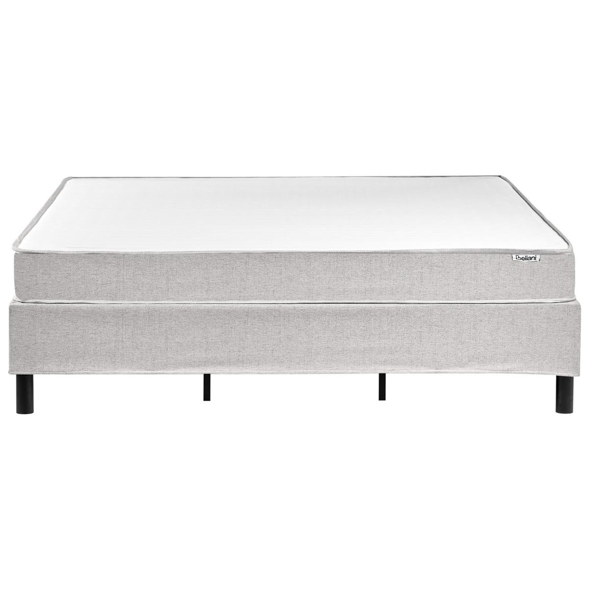 BOXSPRINGBETT ohne Kopfteil 180/200 cm Stoff Hellgrau Countess - Hellgrau, Textil (180/200cm) - Beliani