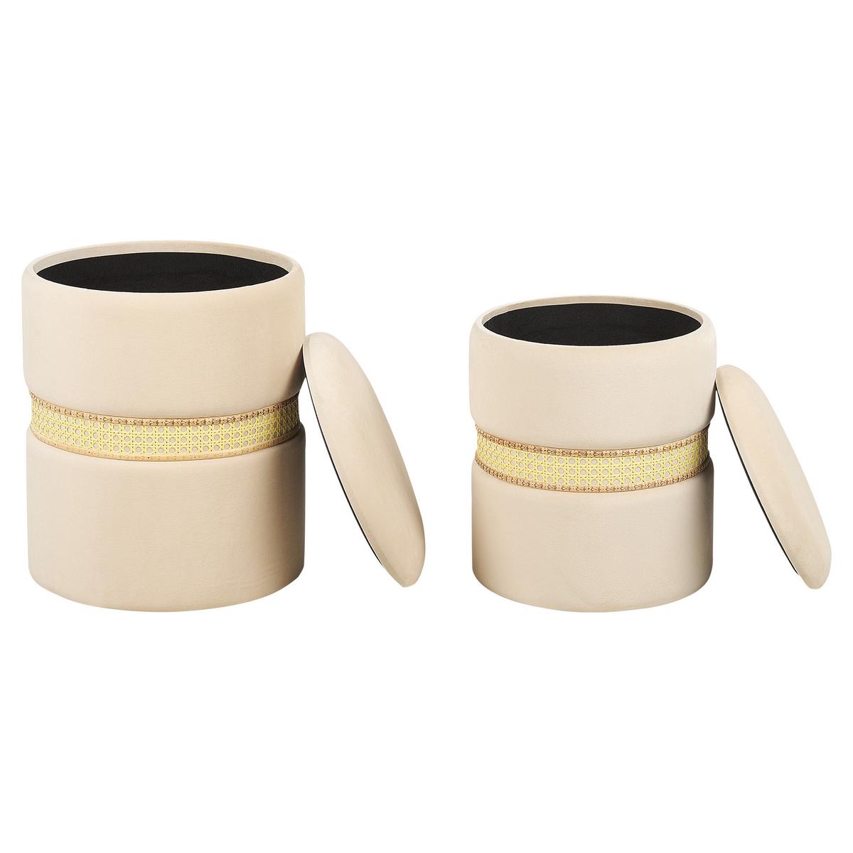 POUF Medford 30-34/30-34/38-43 cm - Beige, Textil (30/38/30cm) - Beliani