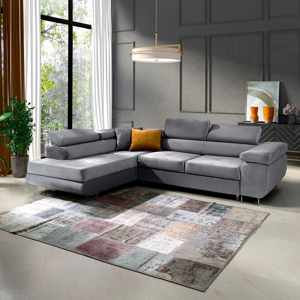 ECKSOFA Wilson 4 Sitzplätze Grau - Grau, Holzwerkstoff (271/201cm) - Petits-meubles