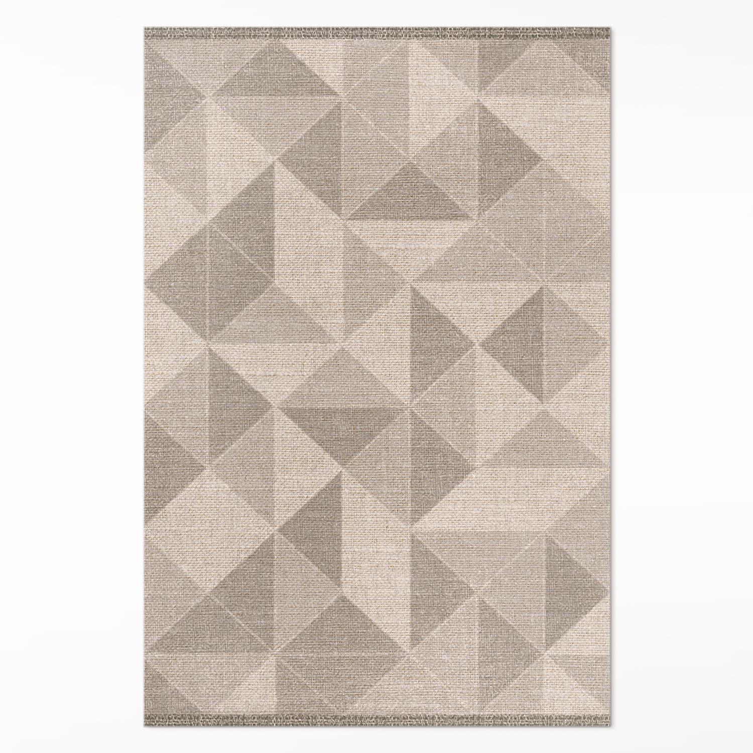 TEPPICH 150x225 cm Dreiecke und Quadrate Stoffimitation - Hellbraun, Kunststoff (150/225cm) - Wallfluent
