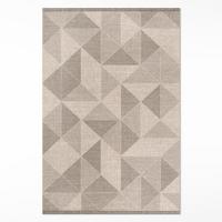 TEPPICH 150x225 cm Dreiecke und Quadrate Stoffimitation - Hellbraun, Kunststoff (150/225cm) - Wallfluent