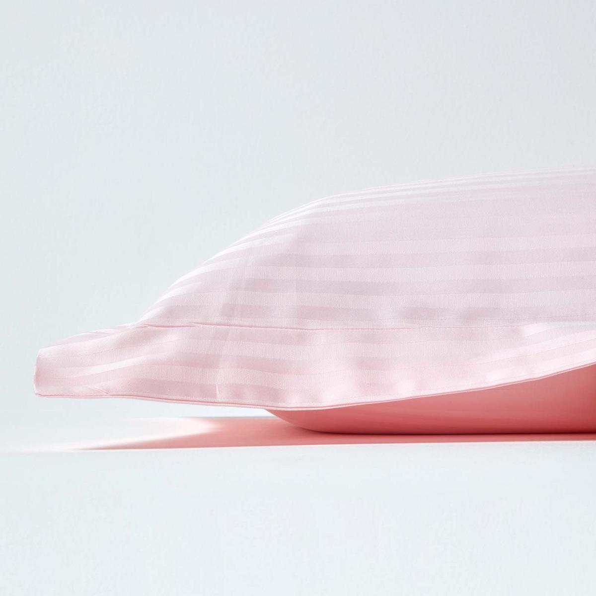 KISSENBEZUG Damast mit Stehsaum, Fadendichte 330 - Rosa, Textil (50/90cm) - Homescapes