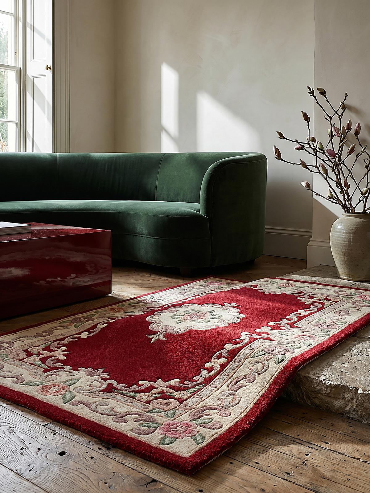 WOLLTEPPICH BEAULY, klassisch, Rot-Beige, 120 x 180 cm - Rot, Textil (180/120cm) - KADIMA DESIGN