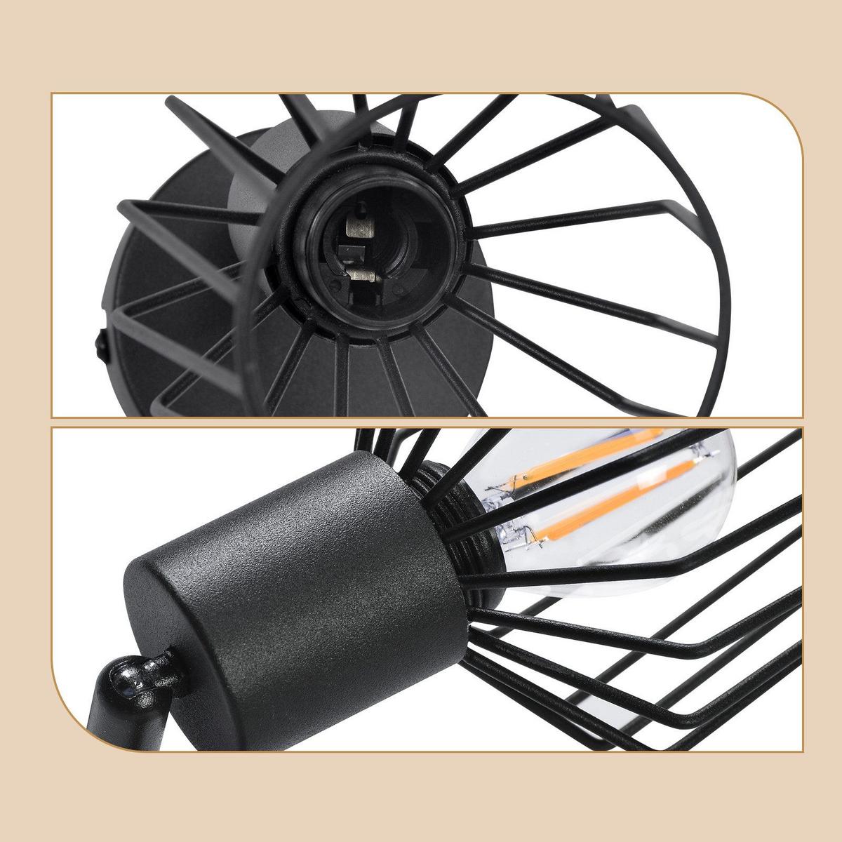 DECKENSTRAHLER Franziska 2-flammig 32/8/10 cm - Schwarz, Metall (32/8/10cm) - Nettlife