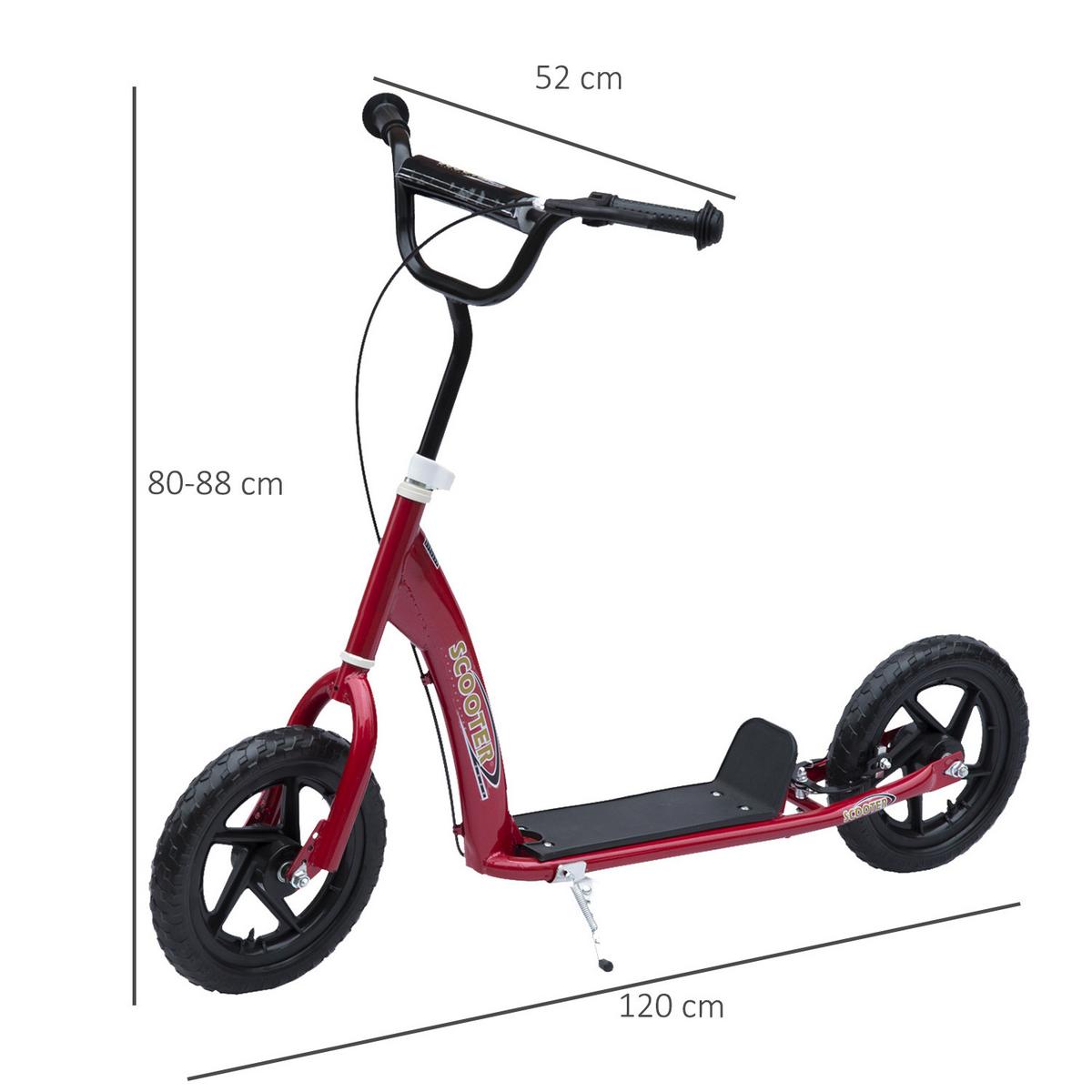 KINDERROLLER, Schwarz/Rosa/Blau/Rot, Stahl+ PVA - Rot, Metall (120/52/80cm) - HOMCOM