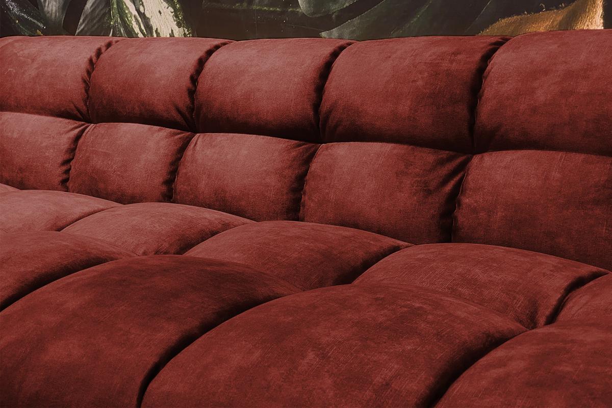 SOFA RIO Bordeaux Velvet - Bordeaux/Schwarz, Textil (282/68/105cm) - KAWOLA