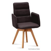 ARMLEHNSTUHL drehbar (8er-Set) Dorit 52x92x60 Eiche geölt/Espresso - Eichefarben/Dunkelbraun, Kunststoff (60/92/52cm) - 58aufmkessel