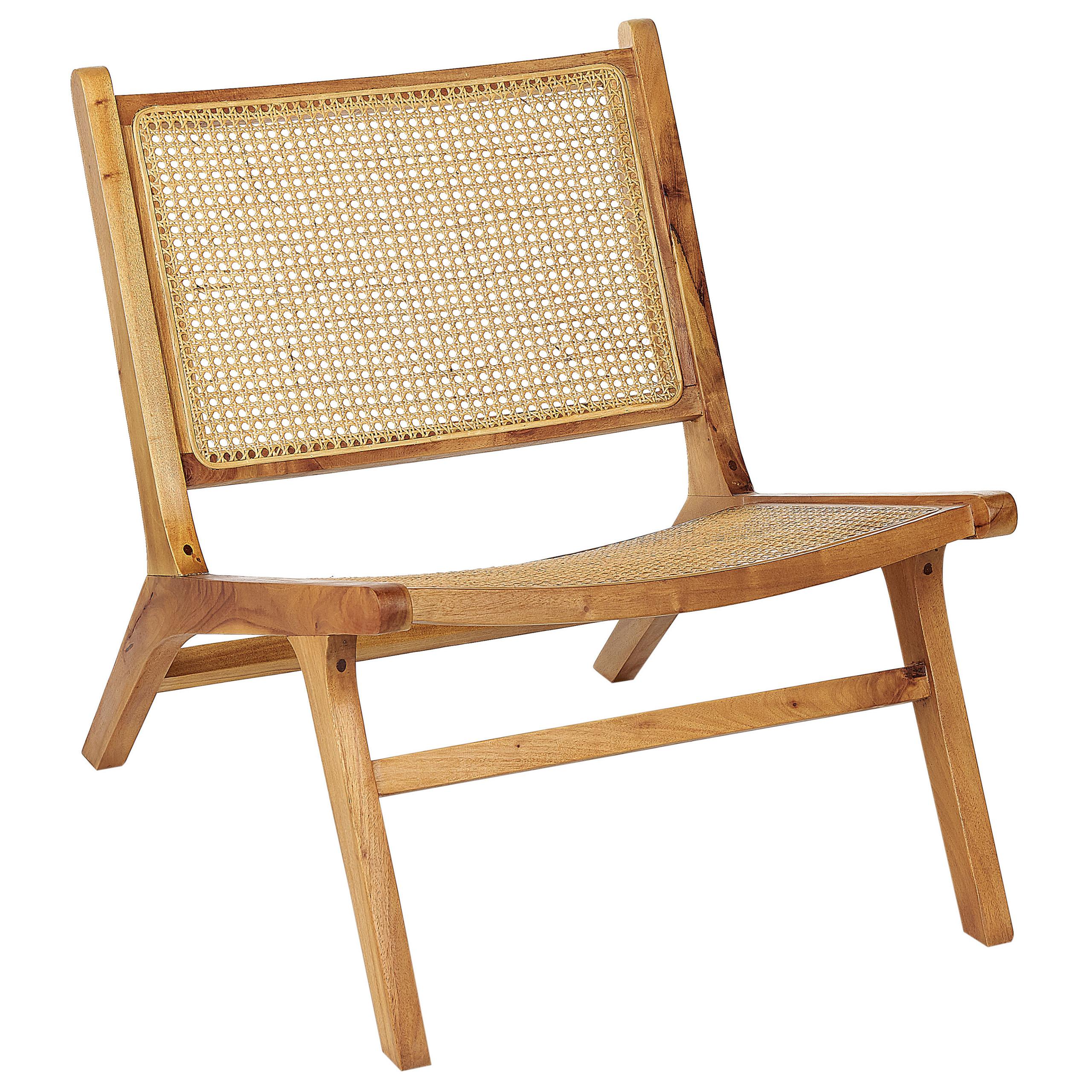 HOLZSTUHL Rattangeflecht Natürlich Middletown - Naturfarben, Holz (60/72/83cm) - Beliani