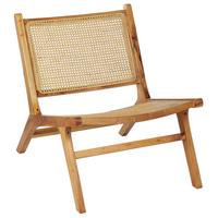 HOLZSTUHL Rattangeflecht Natürlich Middletown - Naturfarben, Holz (60/72/83cm) - Beliani