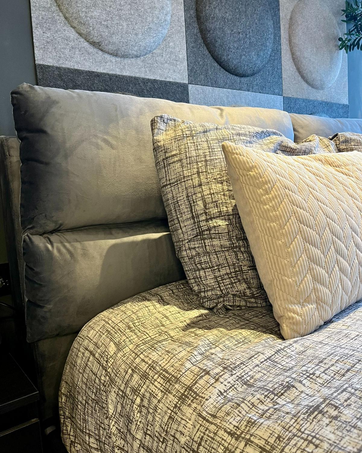 POLSTERBETT 180/200cm Grau Batilly - Grau, Textil (180/200cm) - Beliani