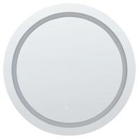 BADSPIEGEL mit LED-Beleuchtung rund 79 cm Courseulles - Silberfarben, Glas (79/79/4cm) - Beliani